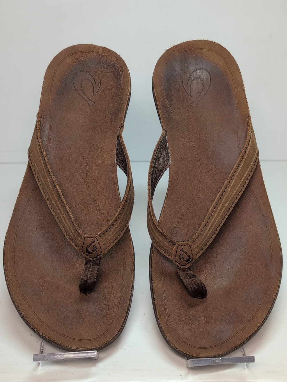 Olukai Aukai beach flip flop brown leather sandal women's size 7 EU 37 - Picture 6 of 14